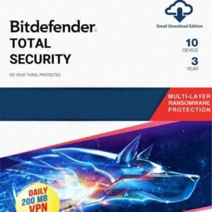 Bitdefender Total Security 10 Devices 3 Years (Windows/Mac/Android/iOS) | Email Delivery