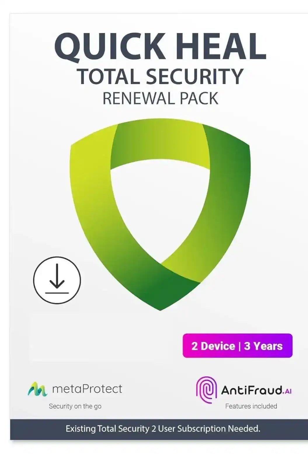 Quick Heal, Total Security, 2 PC 3 Year (Renewal)